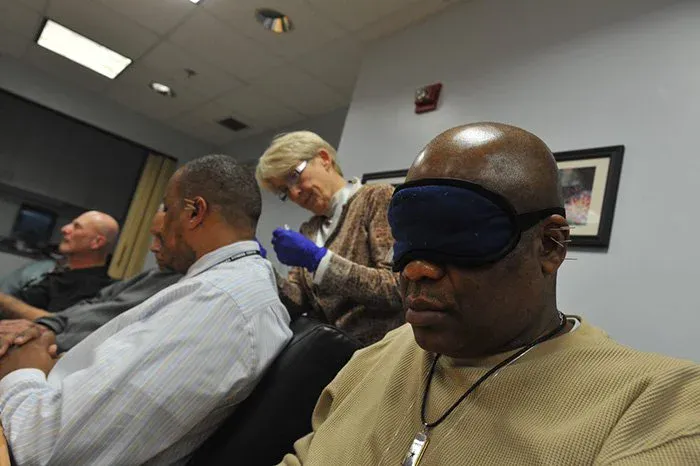 veterans receiving calming bfa treatment